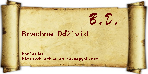 Brachna Dávid névjegykártya