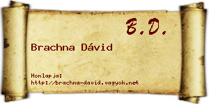 Brachna Dávid névjegykártya